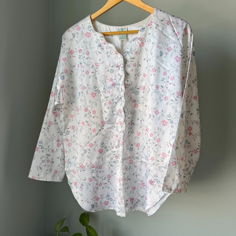 Satin Nightshirt Wildflowers/White Vintage Gilligan O'Malley - Picture 3 of 14
